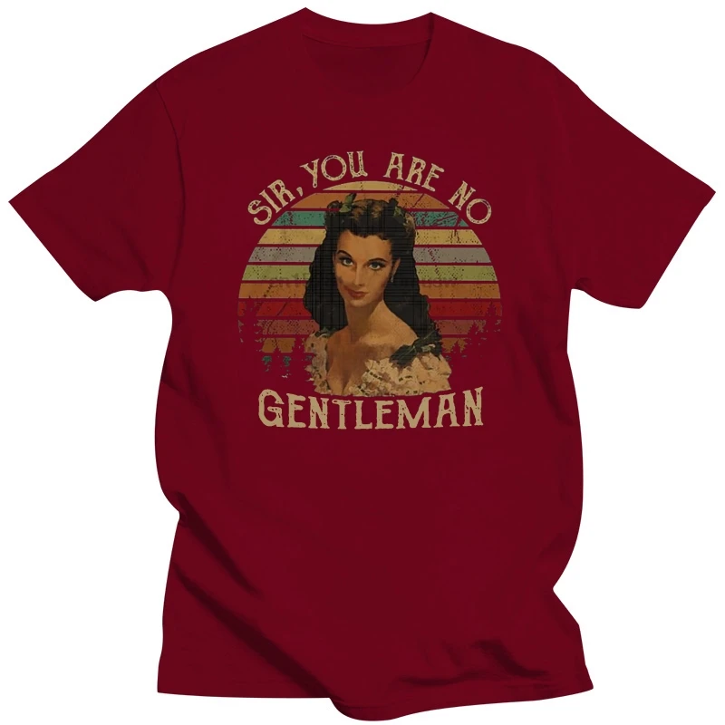 Бренд Scarlett Ohara, сэр, Вы не джентльмен, винтажная футболка, мужская футболка с коротким рукавом . ' - ' . 4