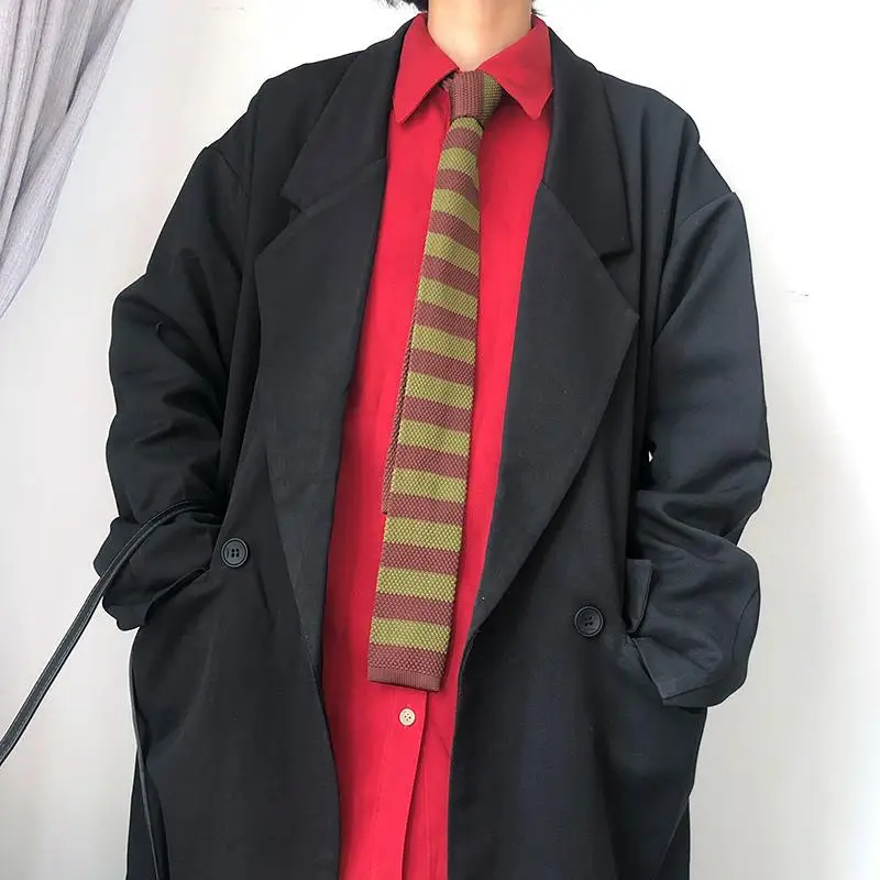 Британский стиль, вязаные галстуки длиной 5,5 см Для мужчин, полосатые галстуки в клетку для студенток колледжа, винтажный коричневый галстук, рубашка с галстуком Corbatas . ' - ' . 2