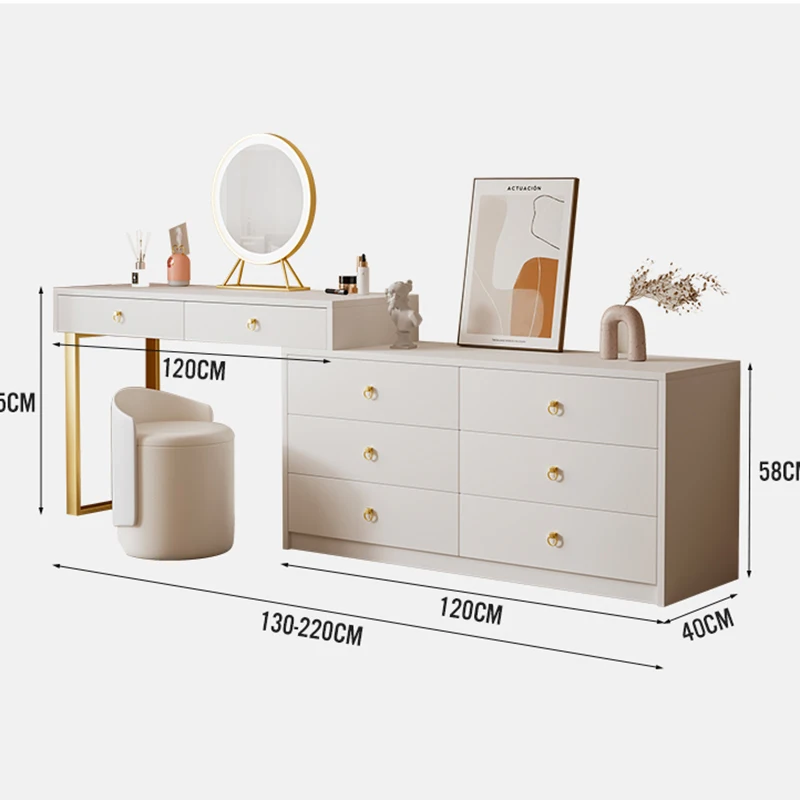 Выдвижной ящик туалетного столика для женской спальни, Белый Современный Туалетный столик, Роскошное хранилище в скандинавском стиле, Мебель Tocador Maquillaje, Удобная . ' - ' . 5