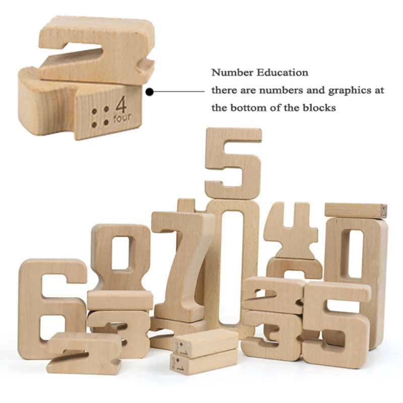 Детские Большие Цифровые Весы, Сложенные Строительные Блоки, 3D Деревянная Числовая Модель, Балансировочная Игра, Обучающая Математическая Игрушка Монтессори, Обучающая 1-10 . ' - ' . 1