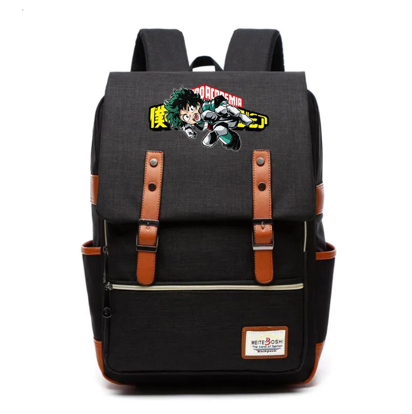 Детский рюкзак My Hero Academia, холщовые школьные сумки, сумка через плечо с пряжками в элегантном стиле, рюкзак для ноутбука, дорожный рюкзак . ' - ' . 0