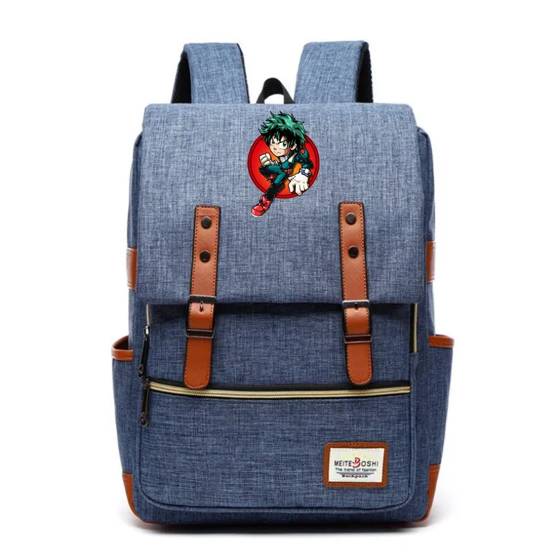 Детский рюкзак My Hero Academia, холщовые школьные сумки, сумка через плечо с пряжками в элегантном стиле, рюкзак для ноутбука, дорожный рюкзак . ' - ' . 2