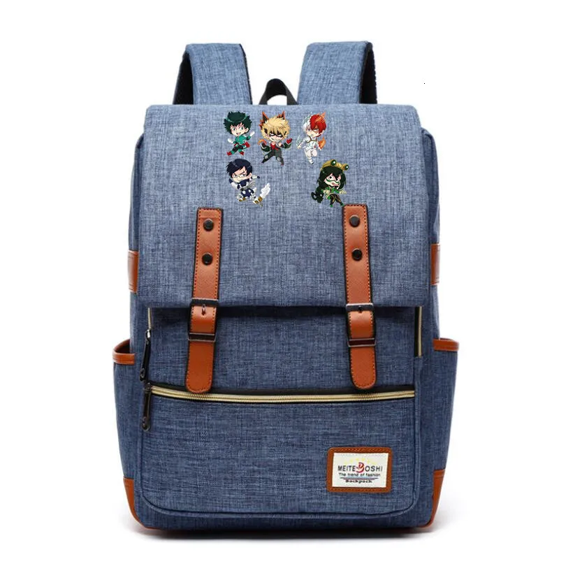 Детский рюкзак My Hero Academia, холщовые школьные сумки, сумка через плечо с пряжками в элегантном стиле, рюкзак для ноутбука, дорожный рюкзак . ' - ' . 3