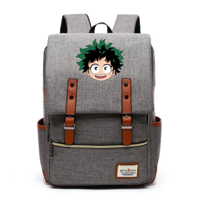 Детский рюкзак My Hero Academia, холщовые школьные сумки, сумка через плечо с пряжками в элегантном стиле, рюкзак для ноутбука, дорожный рюкзак . ' - ' . 5
