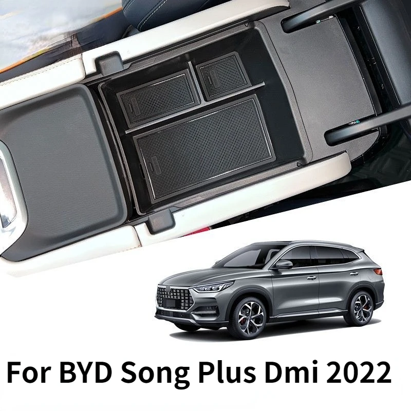 Для BYD Song plus DM-i EV 2022-2023 Центральный Подлокотник Верхний/Нижний ящик для хранения Большой Емкости Органайзер для интерьера Автомобильные Аксессуары . ' - ' . 0