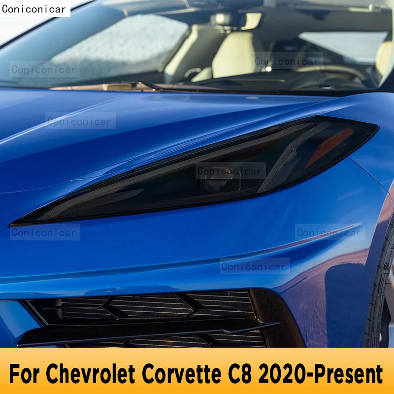 Для Chevrolet Corvette C8 2020 2021 Наружная фара автомобиля с защитой от царапин, Тонировка передней лампы, Защитная пленка из ТПУ, Аксессуары для ремонта . ' - ' . 0