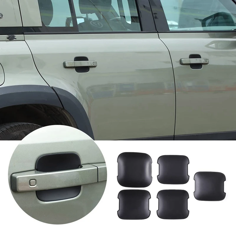 Для Land Rover Defender 2020-2023 Автомобильные наружные дверные ручки, крышка чаши боковой двери, аксессуары для отделки, матовый черный . ' - ' . 5