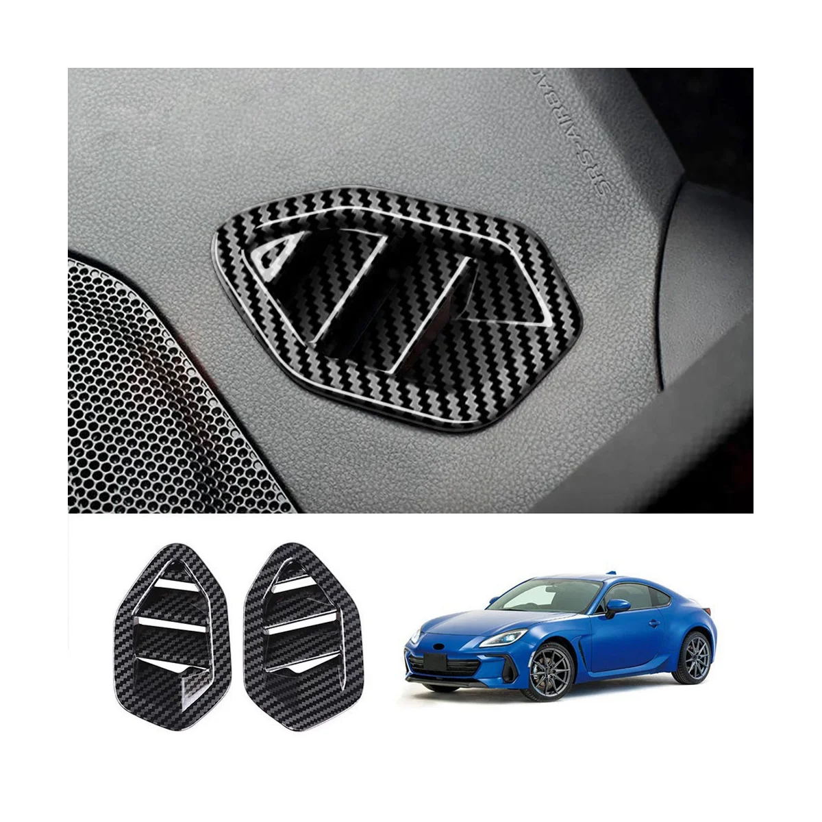 Для Subaru Brz/Zd8 Toyota Gr86/Zn8 2021-2023 Приборная панель Воздуховыпускное отверстие Накладка Наклейка Декоративная Рамка из углеродного волокна . ' - ' . 1