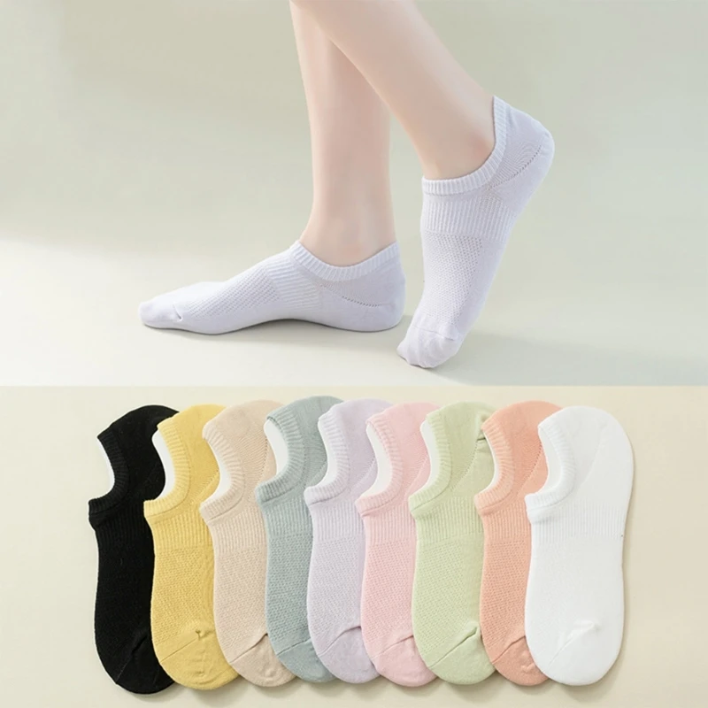 Женские летние невидимые носки-лодочки, однотонные нескользящие хлопчатобумажные носки с глубоким вырезом, повседневные спортивные дышащие чулочно-носочные изделия с короткими лодыжками . ' - ' . 0