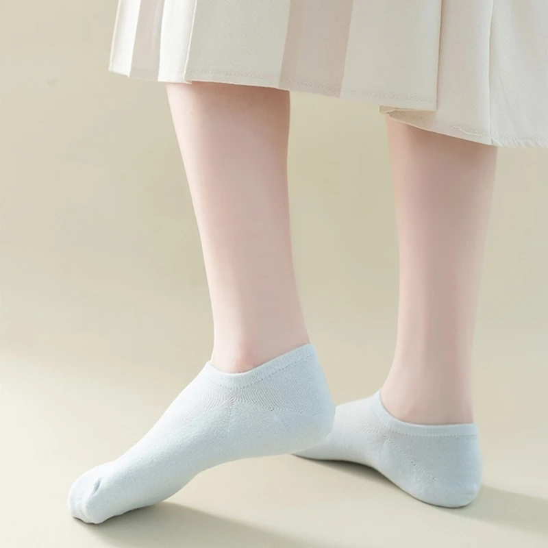 Женские летние невидимые носки-лодочки, однотонные нескользящие хлопчатобумажные носки с глубоким вырезом, повседневные спортивные дышащие чулочно-носочные изделия с короткими лодыжками . ' - ' . 3