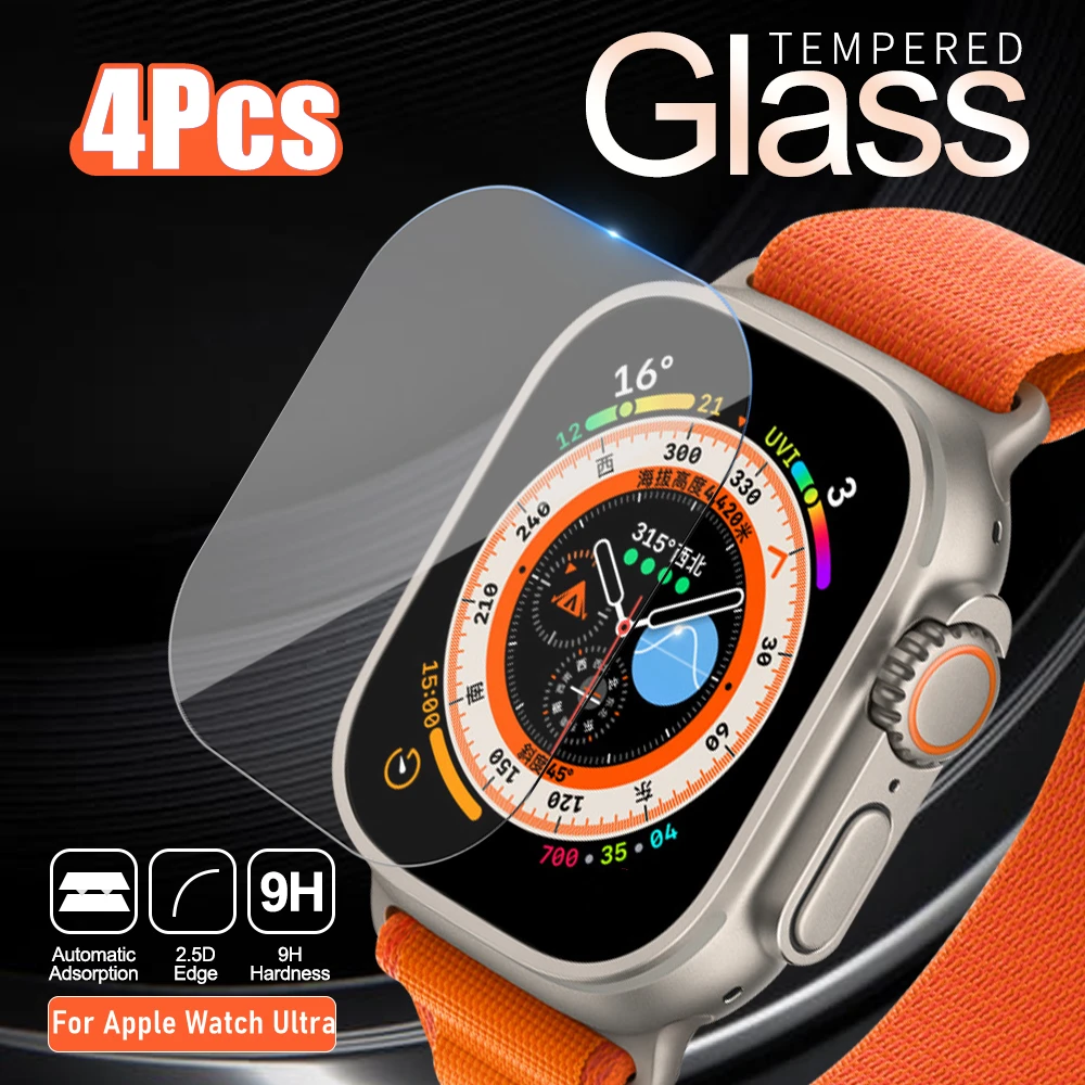 Закаленное стекло для Apple Watch 49 мм Ultra Anti-shatter Защитные пленки для смарт-часов Watch 8 Ultra Series 8Ultra . ' - ' . 0