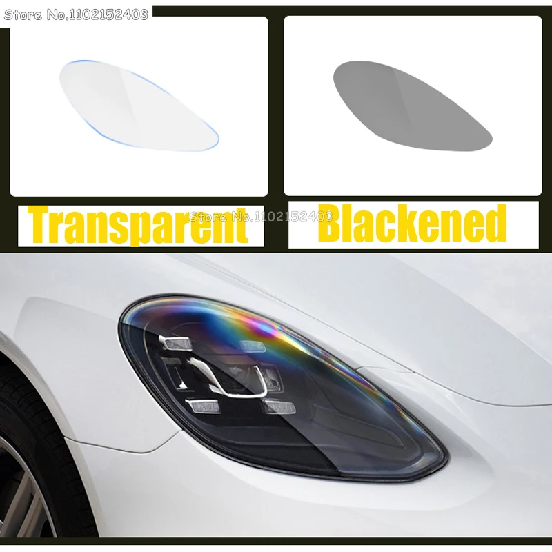 Защитная пленка для автомобильных фар из ТПУ, черная Прозрачная Наклейка на переднюю фару для Porsche Palamela 10-21, Аксессуары для экстерьера. . ' - ' . 2
