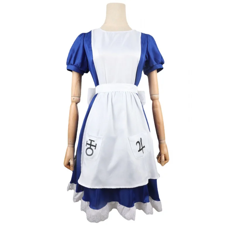 Игра Alice Madness Returns Косплей костюм на Хэллоуин, платья горничной, платье-фартук и носки для женщин, карнавальное платье для девочек из аниме . ' - ' . 3
