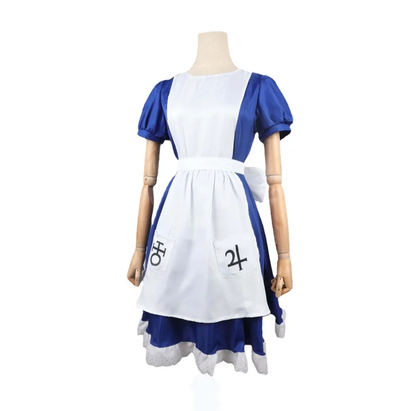 Игра Alice Madness Returns Косплей костюм на Хэллоуин, платья горничной, платье-фартук и носки для женщин, карнавальное платье для девочек из аниме . ' - ' . 4