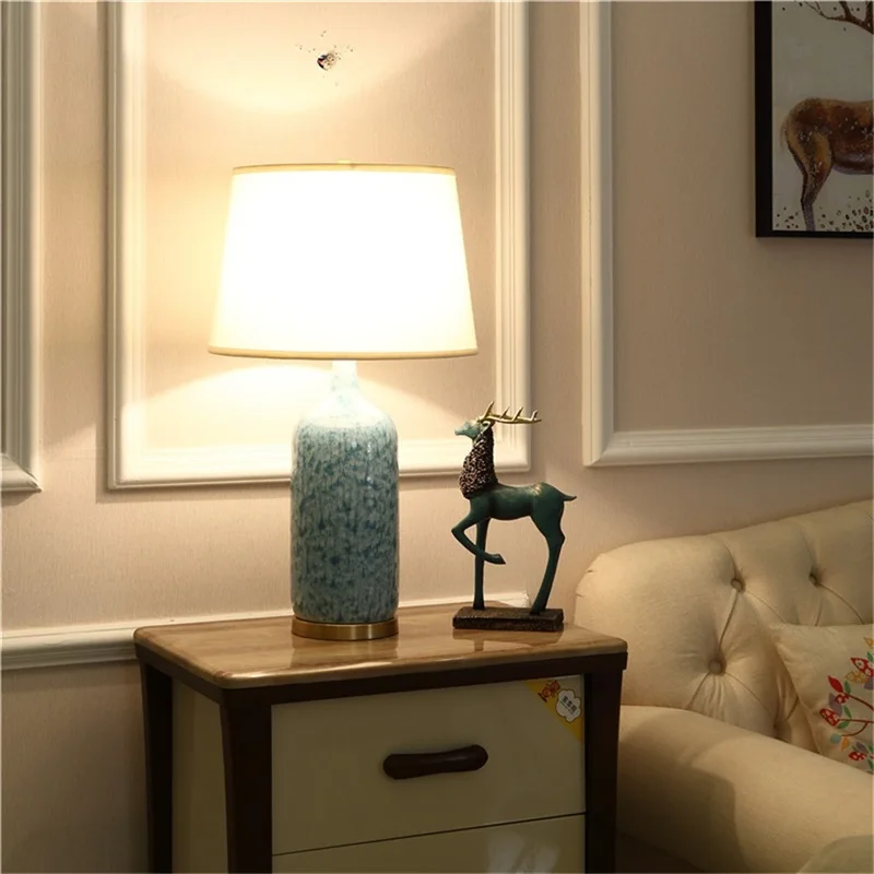 Керамическая настольная лампа OULALA с медным светодиодом, современный стол с роскошным рисунком для дома . ' - ' . 3