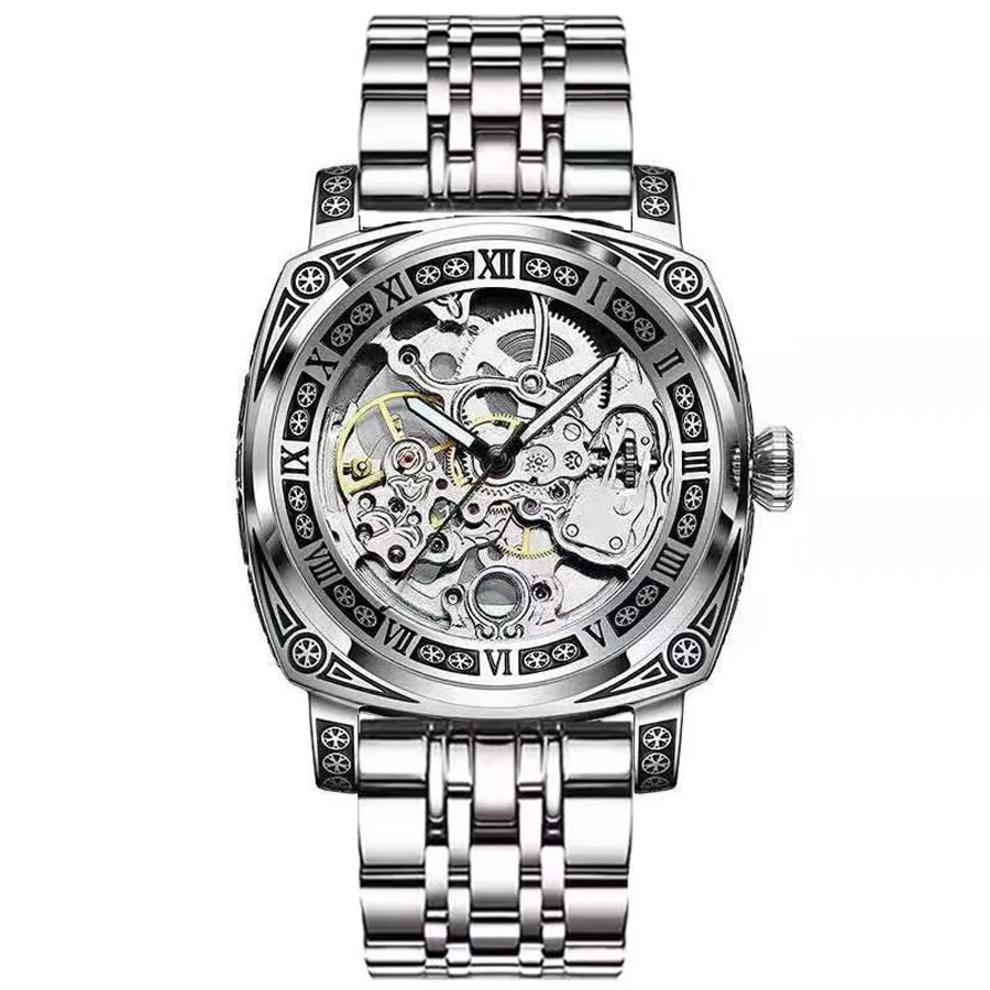Классические Брендовые резные часы, полностью автоматические мужские часы, Выдолбленные Модные Механические часы, Роскошные МУЖСКИЕ часы Reloj Hombre . ' - ' . 0