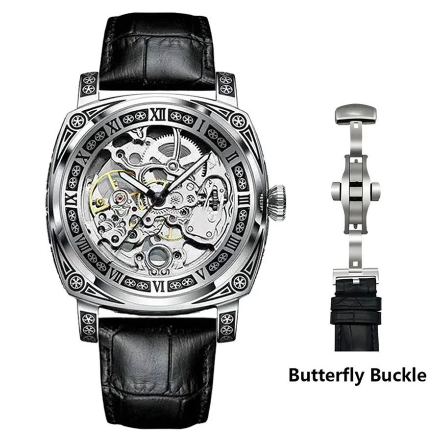 Классические Брендовые резные часы, полностью автоматические мужские часы, Выдолбленные Модные Механические часы, Роскошные МУЖСКИЕ часы Reloj Hombre . ' - ' . 2