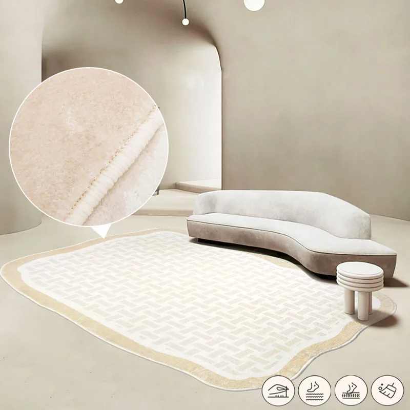 Ковер в скандинавском минимализме, гостиная, Украшение спальни большого размера, Плюшевый прикроватный коврик с неправильным утолщением, Балкон, диван для отдыха, коврик . ' - ' . 0