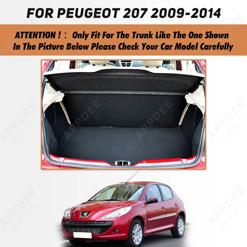 Коврик в багажник автомобиля для PEUGEOT 207 2009 2010 2011 2012 2013 2014 Автомобильные аксессуары на заказ, украшение интерьера автомобиля . ' - ' . 1