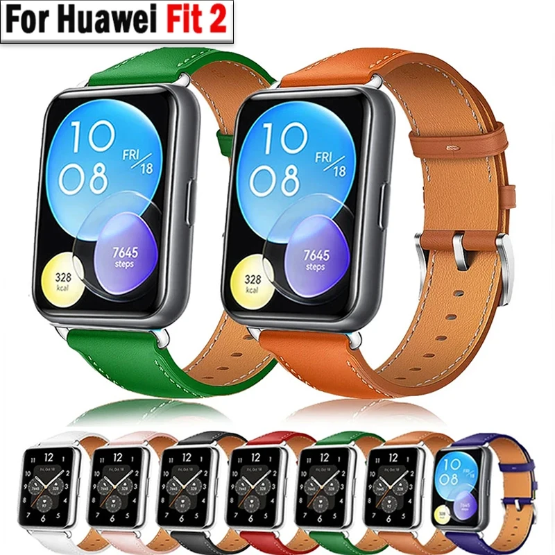 Кожаный ремешок для Huawei Watch Fit 2 Smartwatch Замена ремешка Спортивный браслет ретро петля браслет Fit2 ремешок для часов Аксессуары . ' - ' . 0