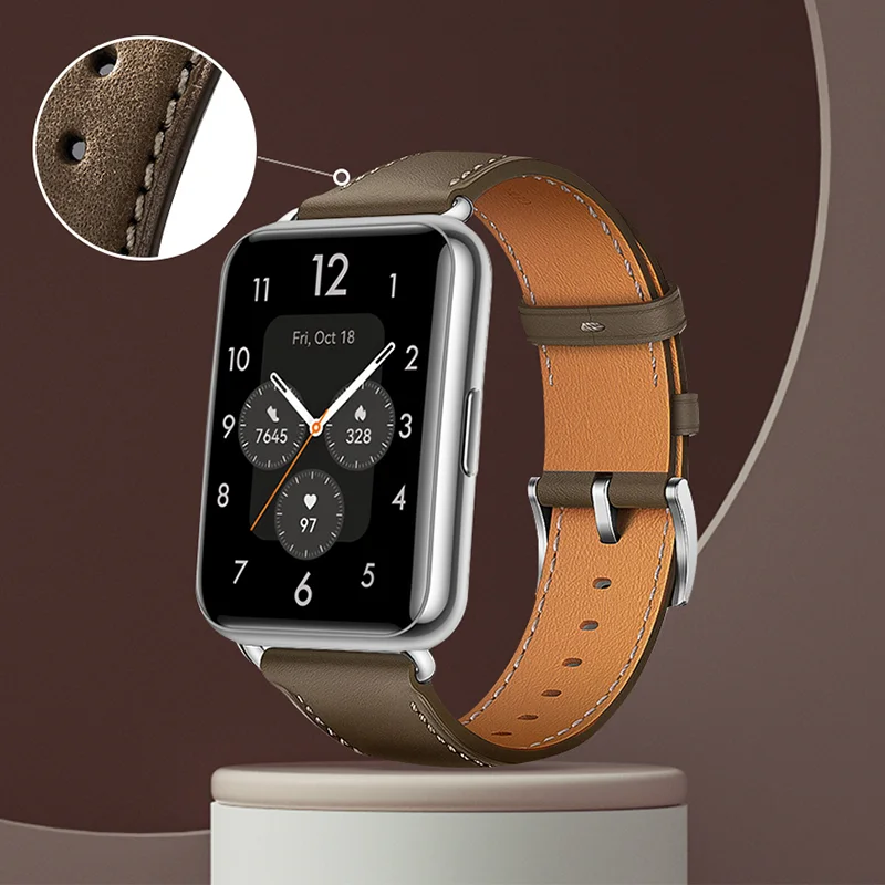 Кожаный ремешок для Huawei Watch Fit 2 Smartwatch Замена ремешка Спортивный браслет ретро петля браслет Fit2 ремешок для часов Аксессуары . ' - ' . 4