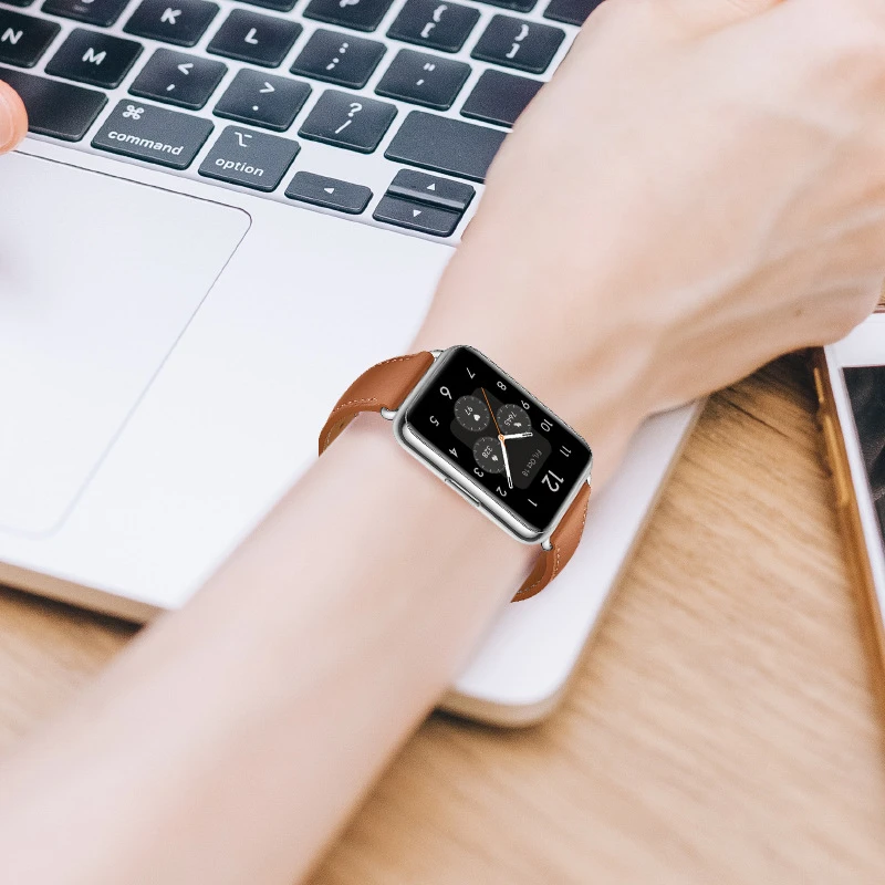Кожаный ремешок для Huawei Watch Fit 2 Smartwatch Замена ремешка Спортивный браслет ретро петля браслет Fit2 ремешок для часов Аксессуары . ' - ' . 5