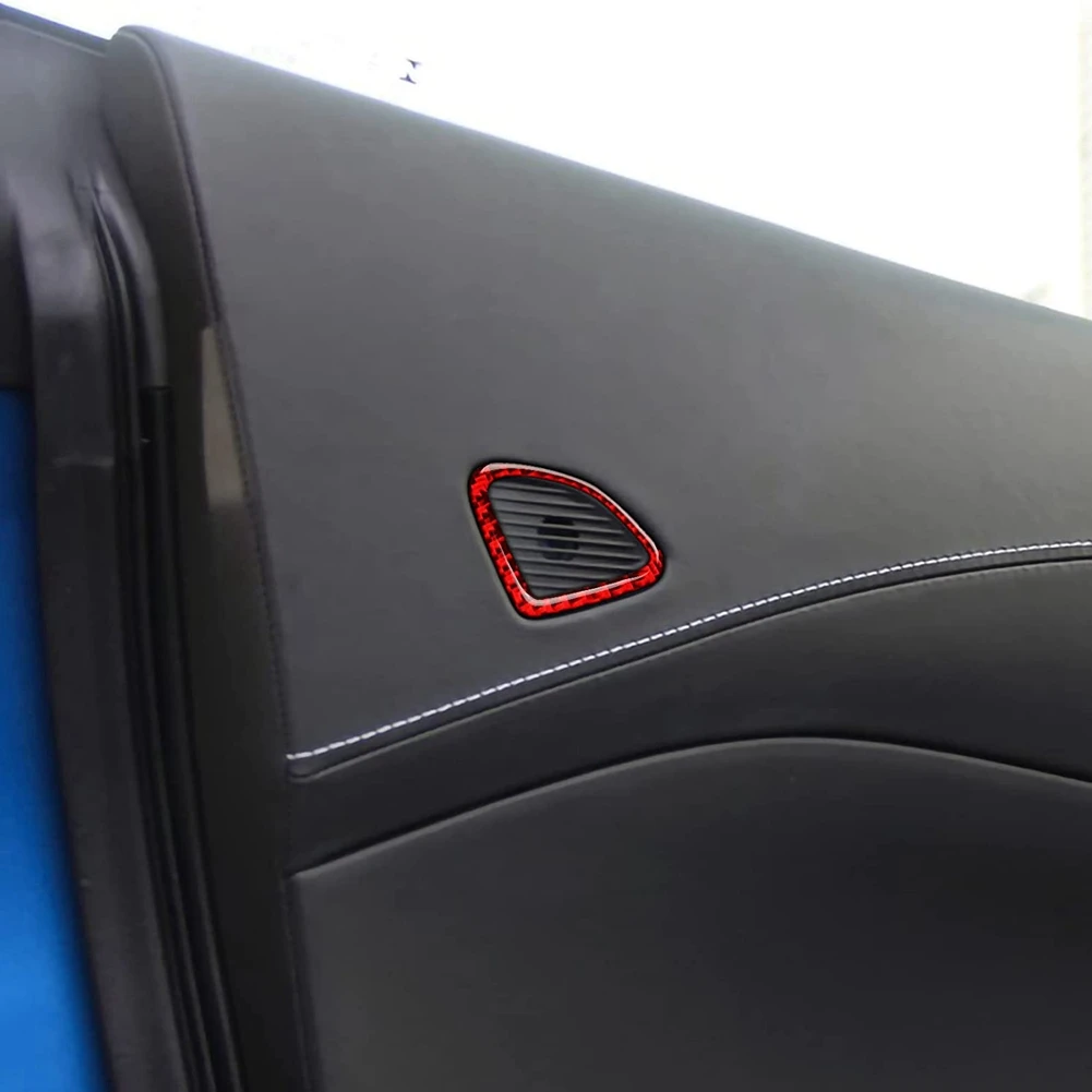 Кольцо динамика на боковой двери, Планки звуковой крышки, комплект наклеек, наклейка для салона автомобиля C7 2014-2019, красный . ' - ' . 3