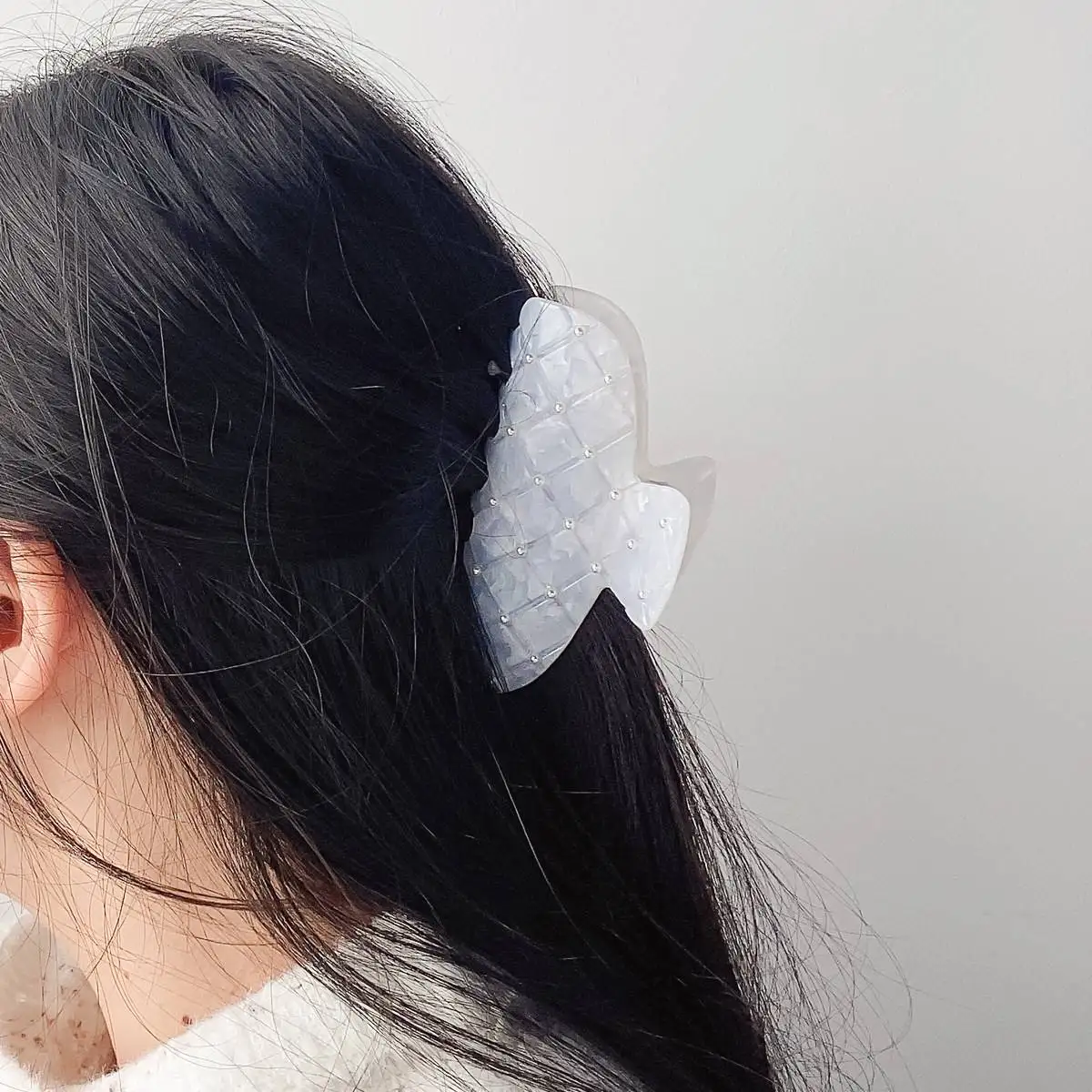 Корейские Белые Розовые Жемчужные Акриловые большие заколки для волос для женщин, Сетчатые заколки для волос, Модные аксессуары для волос . ' - ' . 2