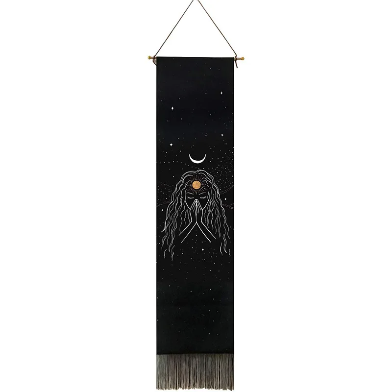 Лунный Звездный Гобелен, Черное Настенное одеяло, Домашний декор для гостиной . ' - ' . 0