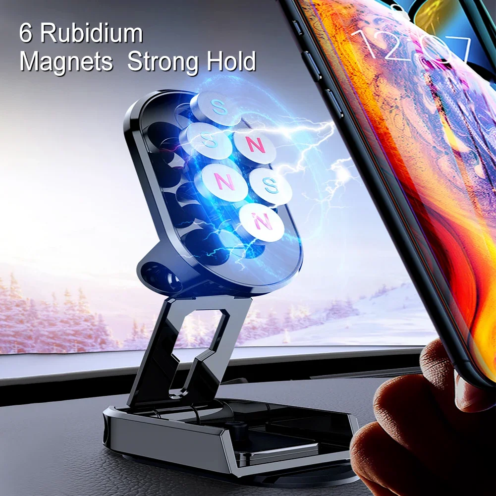 Магнитный автомобильный держатель для телефона с возможностью поворота на 360 градусов, поддержка смартфона с магнитом, GPS, складной кронштейн для телефона в автомобиле для iPhone Samsung Xiaomi . ' - ' . 3