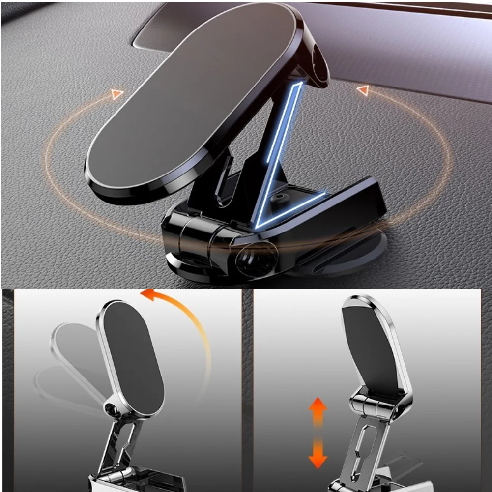 Магнитный автомобильный держатель для телефона с возможностью поворота на 360 градусов, поддержка смартфона с магнитом, GPS, складной кронштейн для телефона в автомобиле для iPhone Samsung Xiaomi . ' - ' . 4
