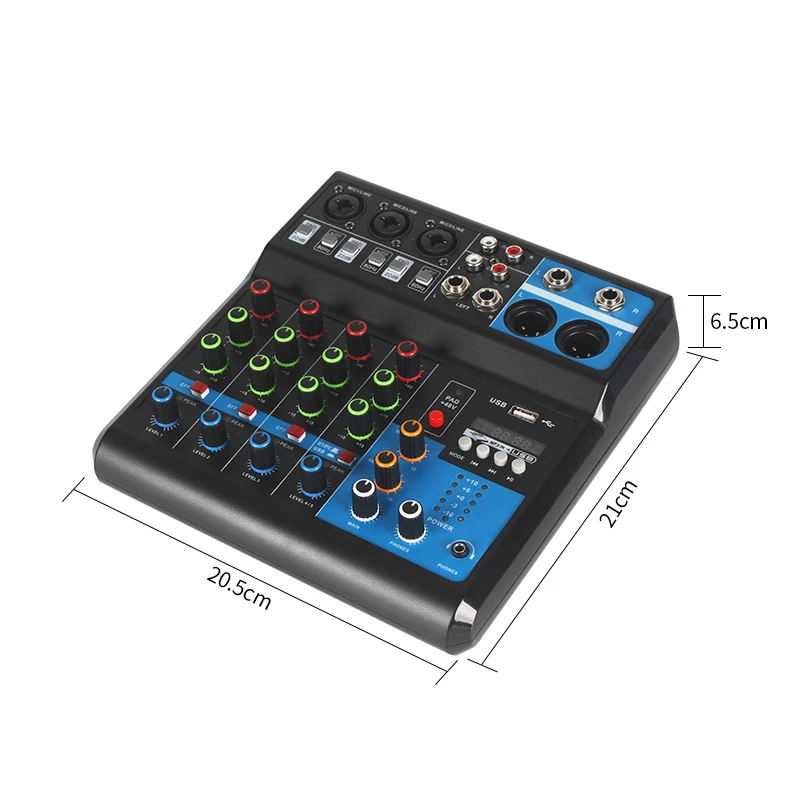 Маленький 5-полосный микшер, запись вживую, DJ, мобильный телефон, компьютерная звуковая карта, устройство для микширования цифровых эффектов по USB Bluetooth . ' - ' . 3