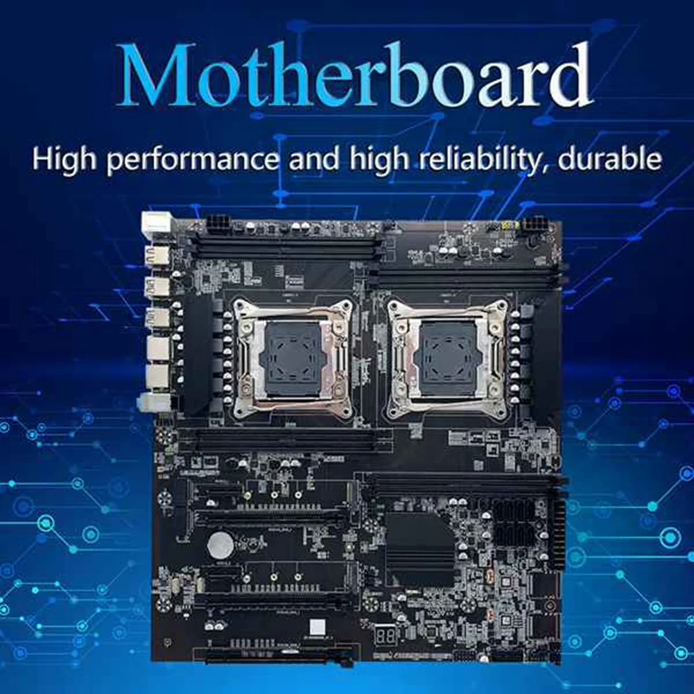Материнская плата X99 с двумя разъемами LGA2011-3 С поддержкой двух процессоров RECC DDR4 с Кабелем SATA + Кабель переключения + Термопаста . ' - ' . 3