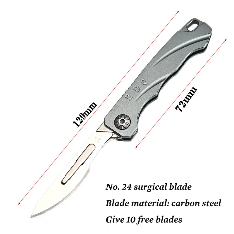 Мини-складной нож из титанового сплава, портативный съемный EDC-нож, инструмент для вырезания CS GO, Универсальные ножи для улицы, Хирургические без 10 лезвий. . ' - ' . 5