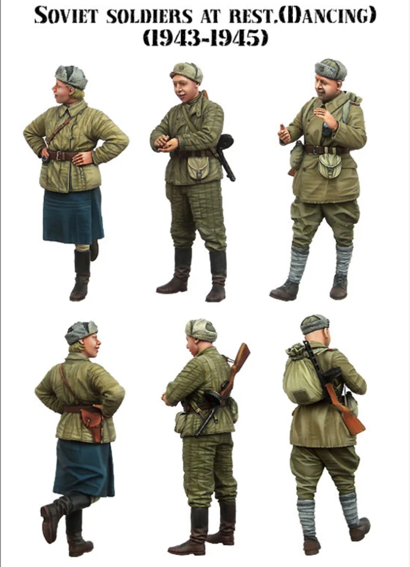 Миниатюрная игрушка 1/35 Набор моделей солдата из смолы GK Советские Солдаты В состоянии покоя 3 человека Сцена GK Соответствует Разобранной Неокрашенной Диораме . ' - ' . 1