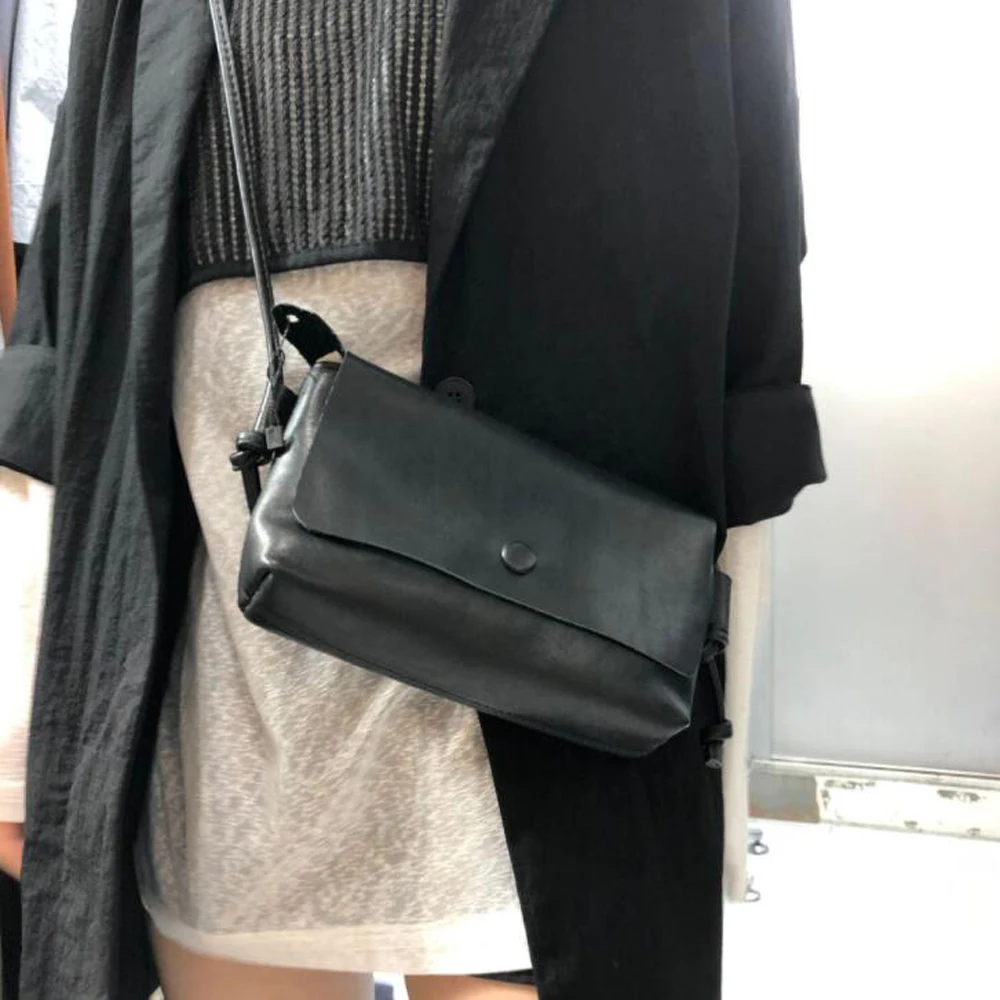 Модная сумка-мессенджер из натуральной кожи, простая сумочка из натуральной воловьей кожи, сумка для мобильного телефона, женская сумка с клапаном на плечо . ' - ' . 3