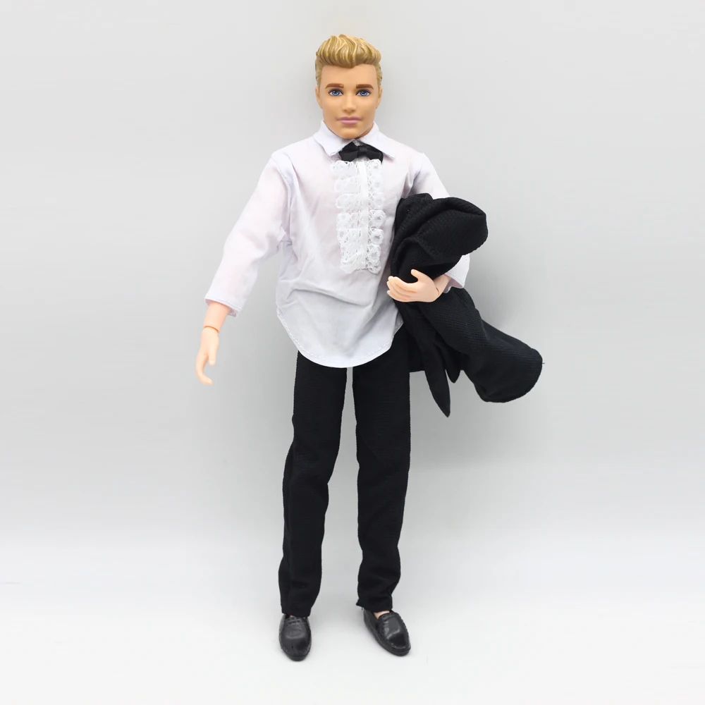 Модный официальный деловой костюм, галстук-смокинг, черное пальто, наряд для свадебной вечеринки, одежда для кукол Baribie Ken, аксессуары для кукол, игрушки . ' - ' . 3