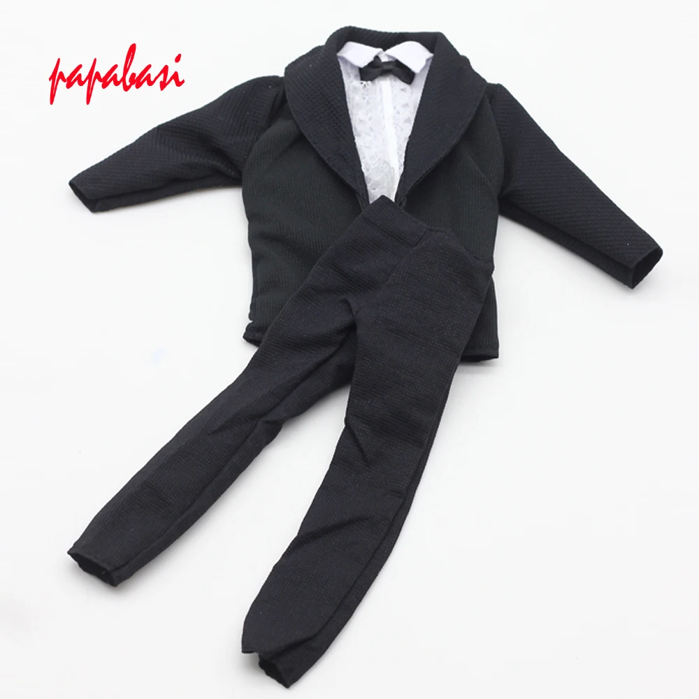 Модный официальный деловой костюм, галстук-смокинг, черное пальто, наряд для свадебной вечеринки, одежда для кукол Baribie Ken, аксессуары для кукол, игрушки . ' - ' . 5
