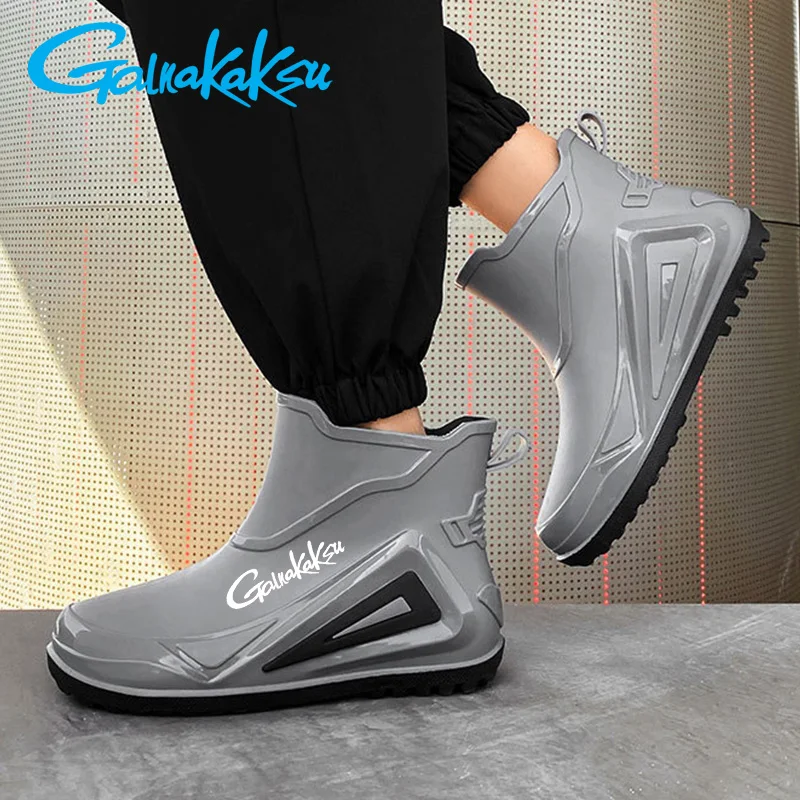 Мотоциклетные мужские непромокаемые ботинки, уличная водонепроницаемая обувь для бездорожья, мужская крутая обувь для рыбалки, пеших прогулок, легкая нескользящая резиновая обувь . ' - ' . 1