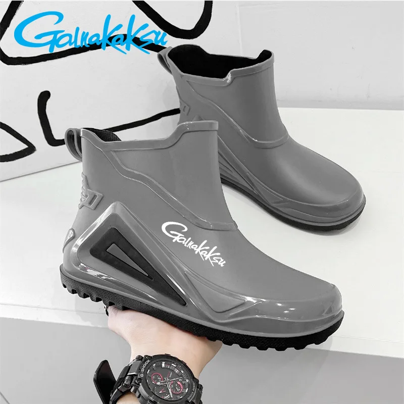Мотоциклетные мужские непромокаемые ботинки, уличная водонепроницаемая обувь для бездорожья, мужская крутая обувь для рыбалки, пеших прогулок, легкая нескользящая резиновая обувь . ' - ' . 2