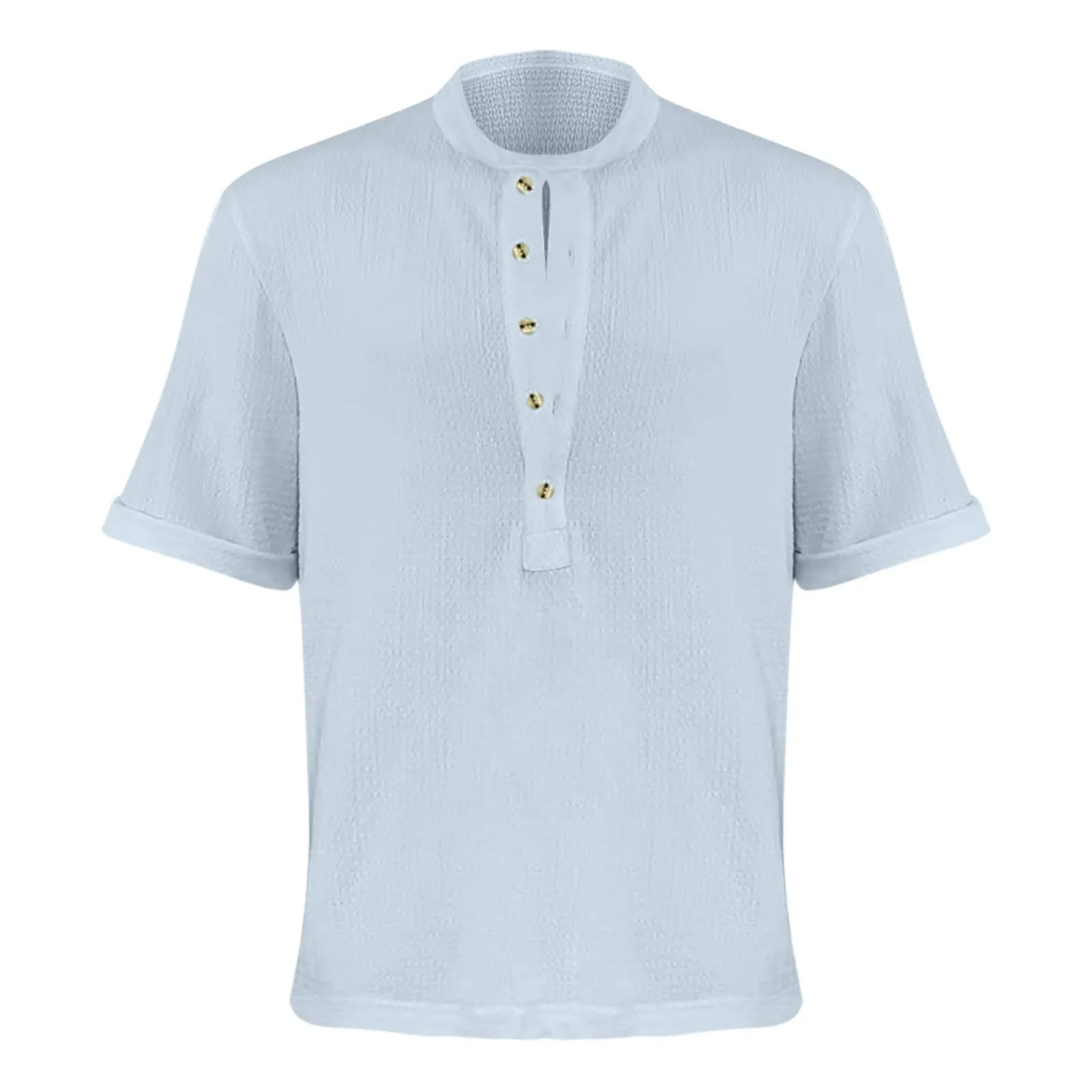 Мужские рубашки Однотонные топы с рюшами, рубашки с коротким рукавом, полупрозрачные льняные рубашки, топы, блузка из конопли, свободная рубашка Camisa Masculina . ' - ' . 4