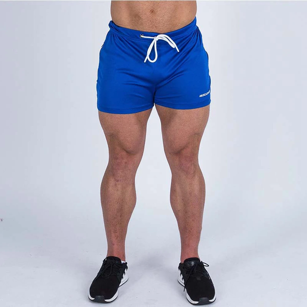 Мужские шорты для фитнеса в тренажерных залах, синие быстросохнущие шорты для марафона, шорты для бега трусцой, шорты для бодибилдинга, тренировочные короткие брюки . ' - ' . 3