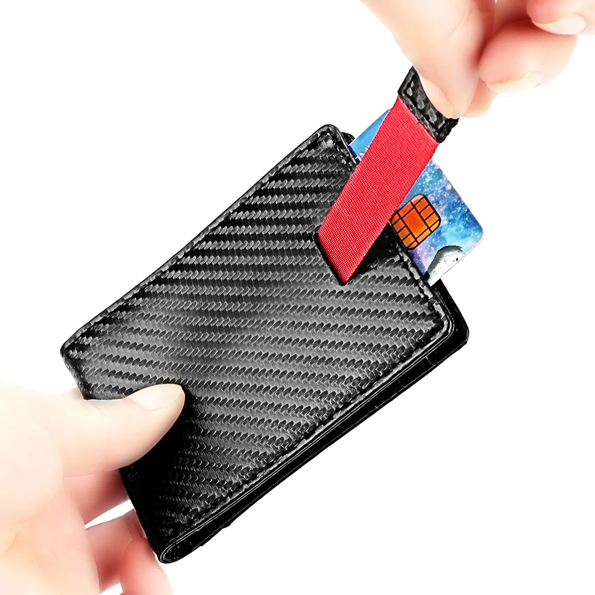 Мужской держатель кредитной карты, зажимы для денег для мужчин, Минималистичный кошелек из натуральной кожи, RFID-Противоугонный кошелек для денег для мужчин . ' - ' . 0