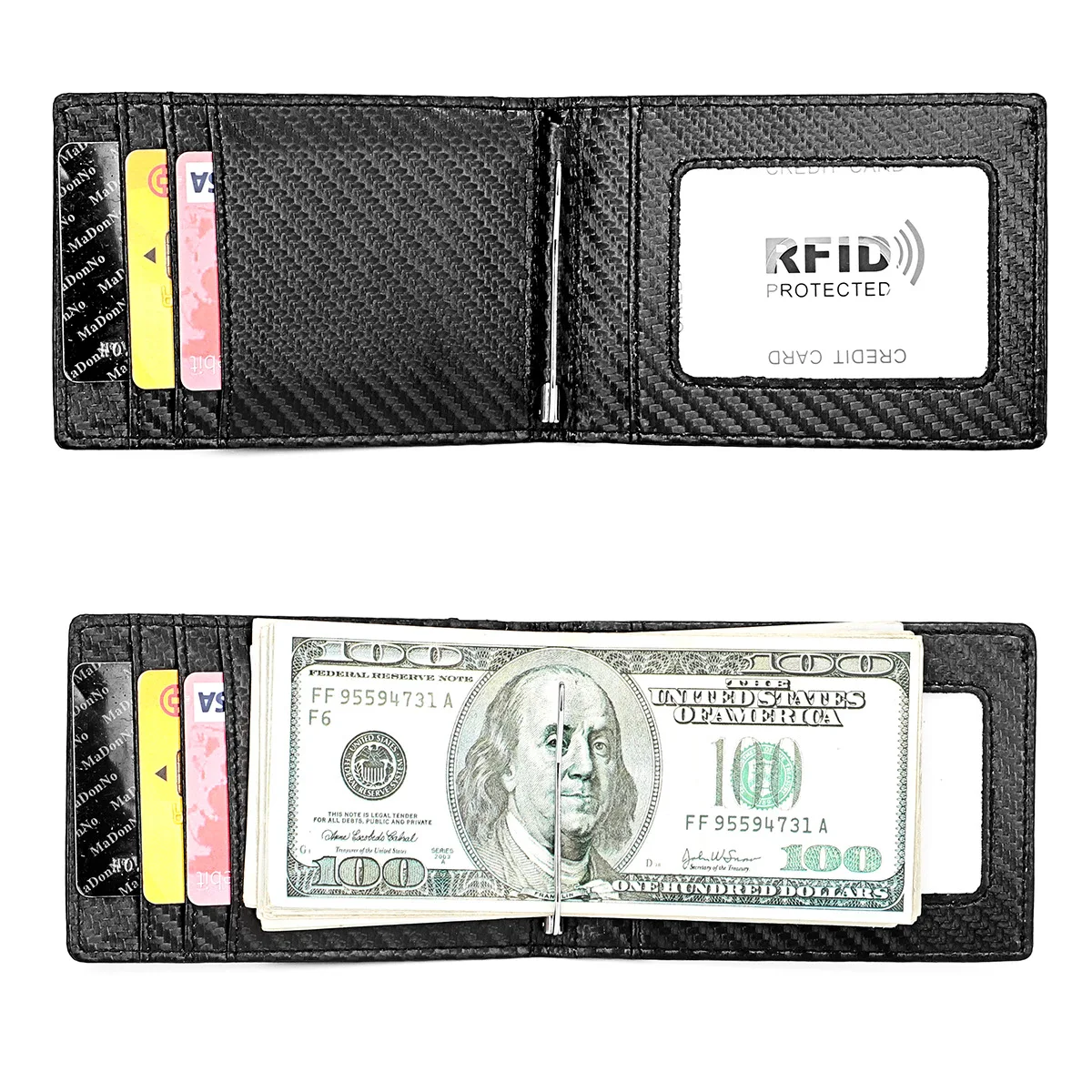 Мужской держатель кредитной карты, зажимы для денег для мужчин, Минималистичный кошелек из натуральной кожи, RFID-Противоугонный кошелек для денег для мужчин . ' - ' . 3