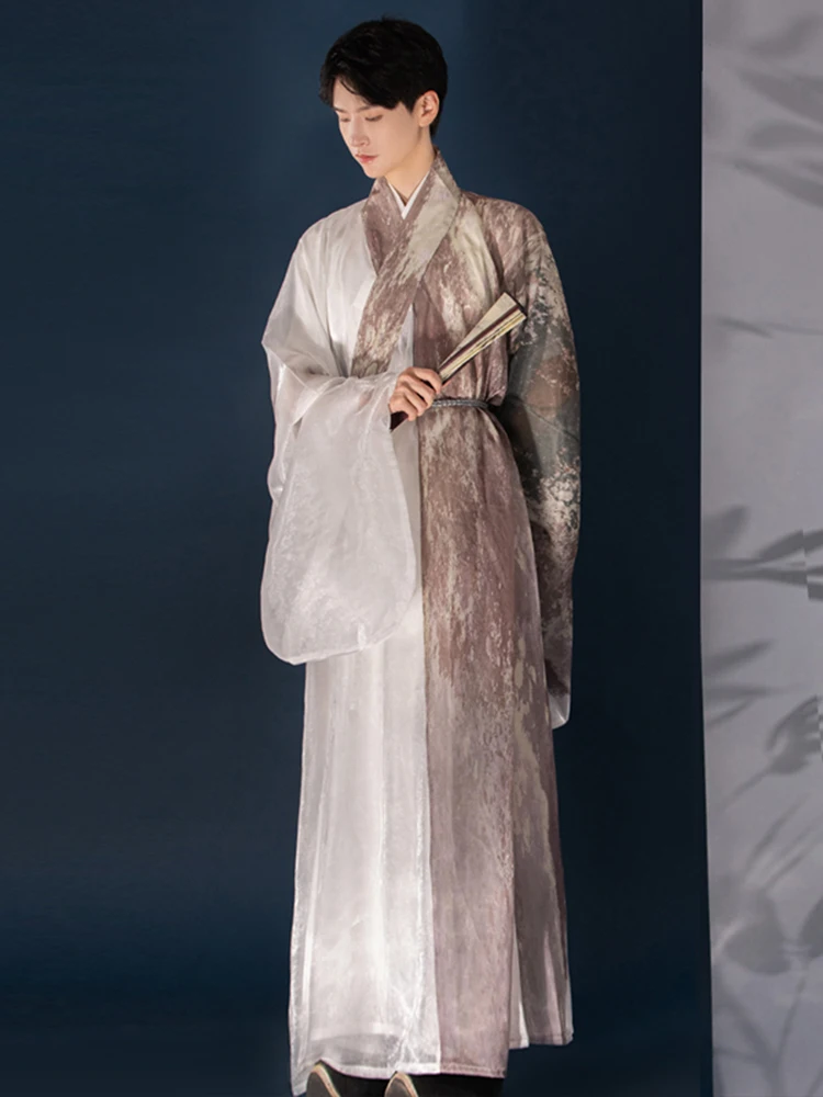 Мужской и женский костюм эпохи Мин Хань, не древний, полный комплект халата с прямым воротником в китайском стиле . ' - ' . 1