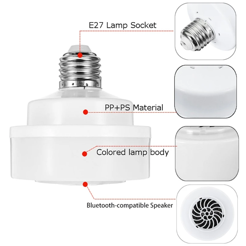 Музыкальная лампочка, совместимая с Bluetooth, 100-240 В, светодиодная лампа для Smart Wireless Speak G2AB . ' - ' . 1