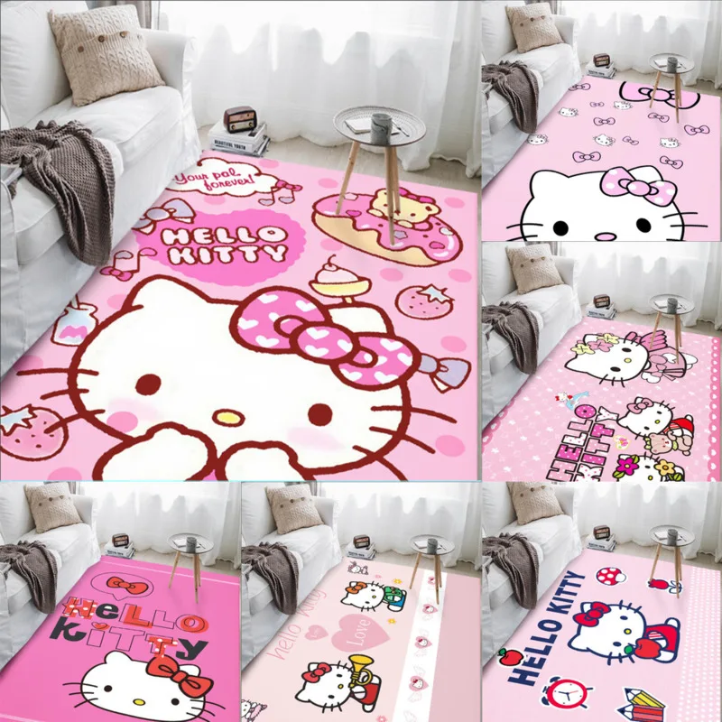 Мультяшный коврик Sanrio Hello Kitty для взрослых и детей, ковер для спальни, домашний ковер, журнальный столик, прикроватный ковер для гостиной . ' - ' . 0