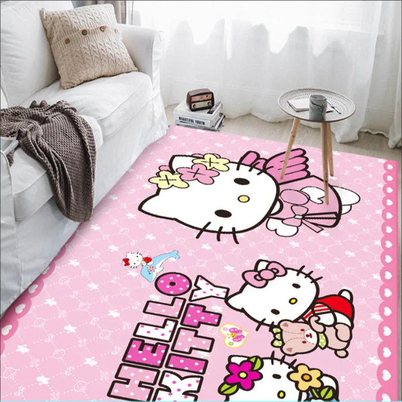Мультяшный коврик Sanrio Hello Kitty для взрослых и детей, ковер для спальни, домашний ковер, журнальный столик, прикроватный ковер для гостиной . ' - ' . 2