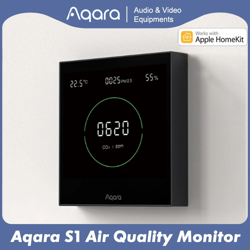 НОВАЯ панель Мониторинга Качества воздуха Aqara S1 Всенаправленный Мониторинг Температуры и Влажности Воздуха CO2 PM2.5 Для приложения Homekit Aqara Home . ' - ' . 0