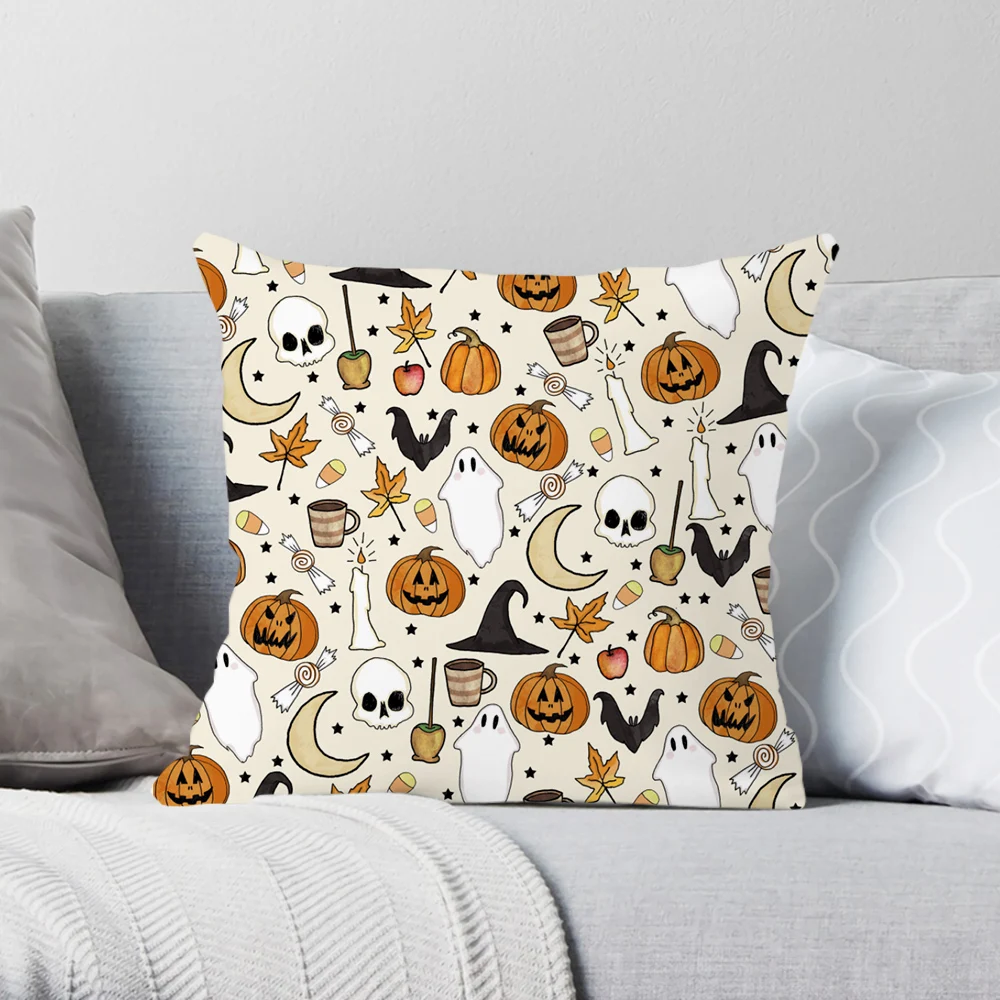 Наволочка серии CLOOCL Halloween с рисунком летучей мыши и тыквы, наволочка на невидимую молнию, принадлежности для вечеринки на Хэллоуин . ' - ' . 4